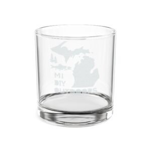 Engraved Michigan Whiskey Glass – 10.5 oz Rocks Glass, Personalized State Silhouette Gift