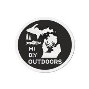 MI DIY Outdoors Die-Cut Magnet — Black/White logo